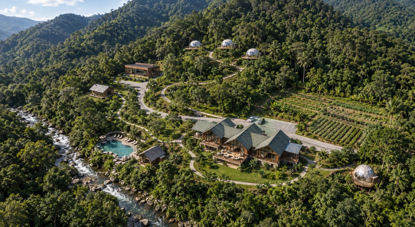 Aerial view of the estate