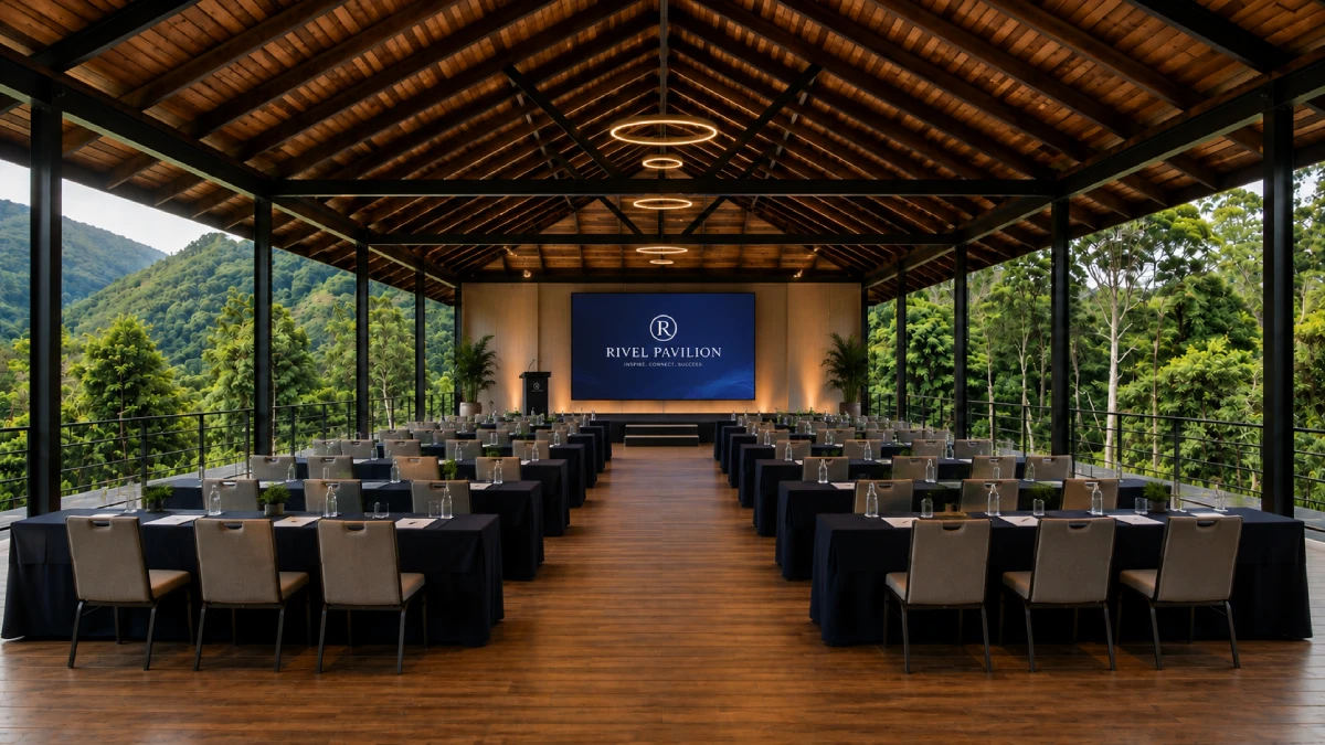 Pavilion set up for corporate sessions
