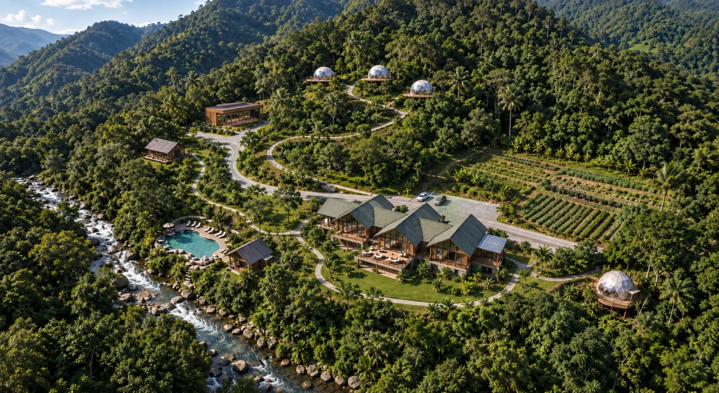 Aerial view of the estate