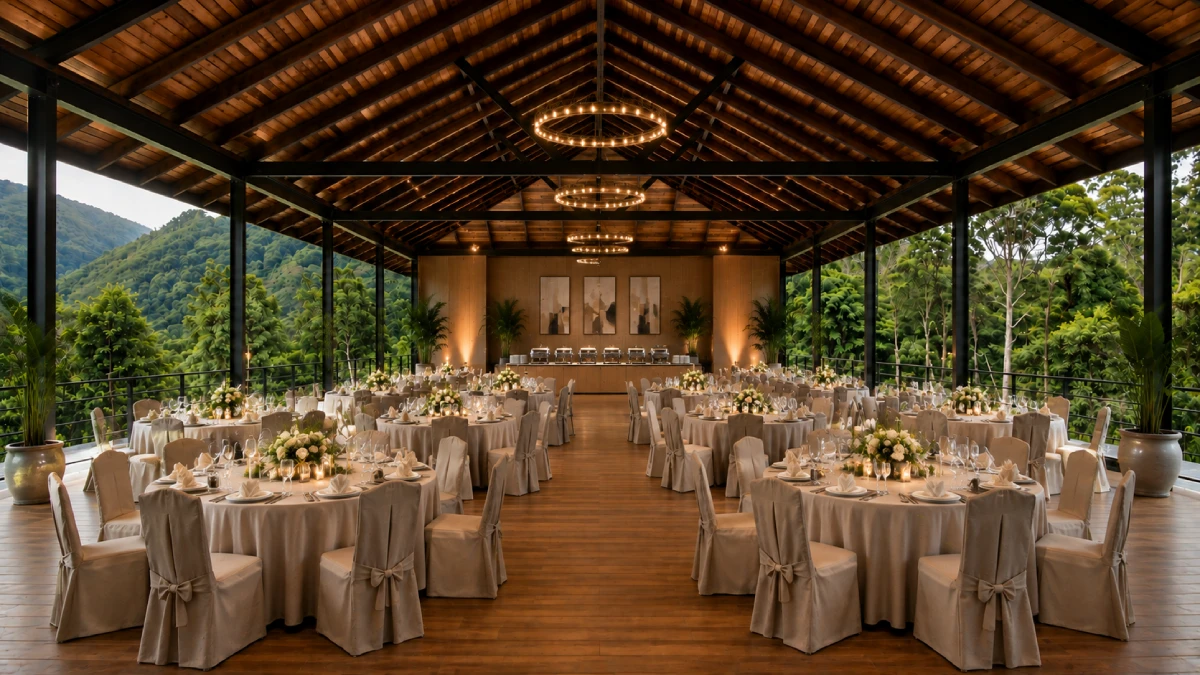 Pavilion set up for a banquet