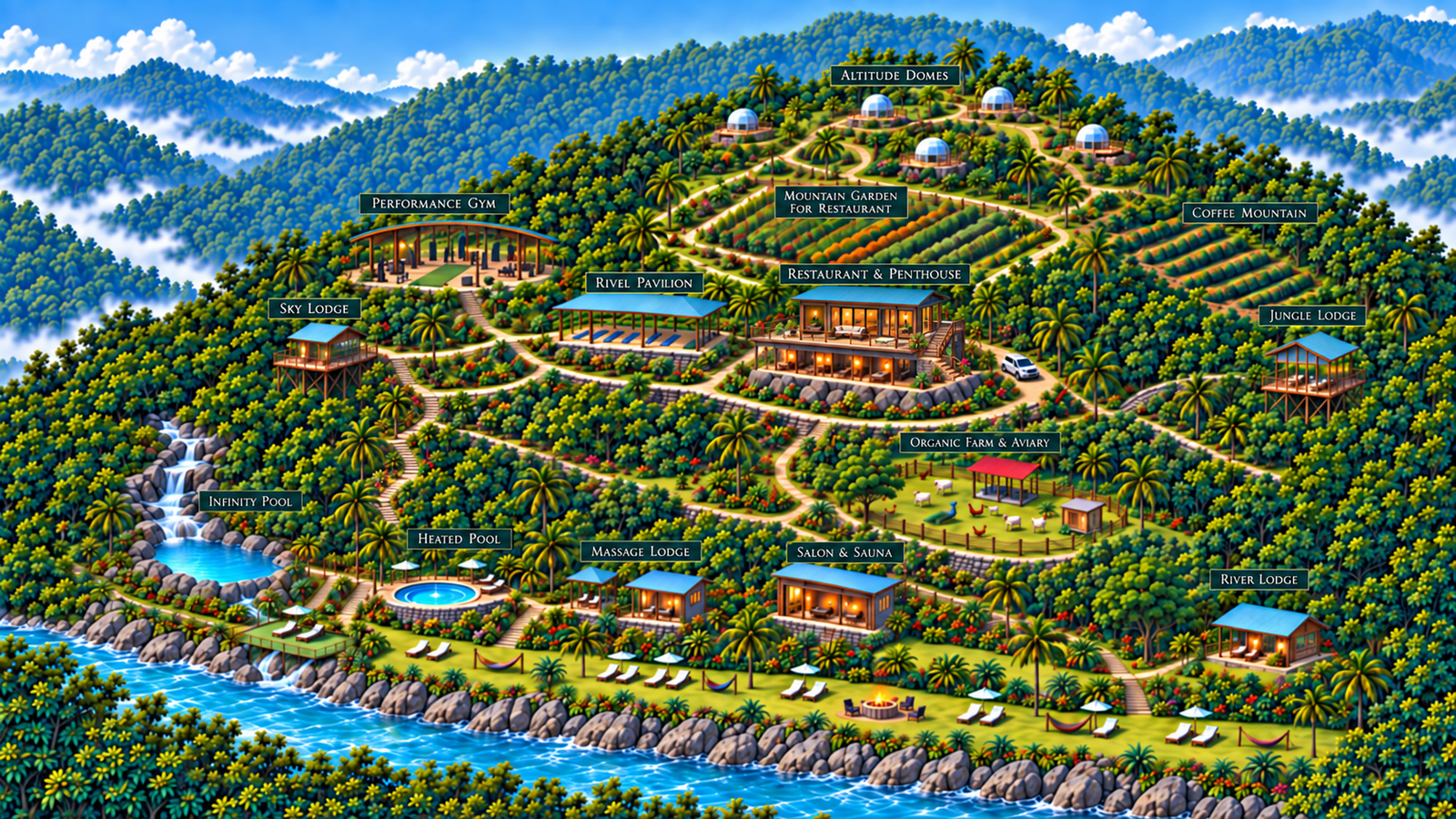 Aerial view of the estate