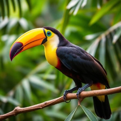 Keel-billed toucan on a branch