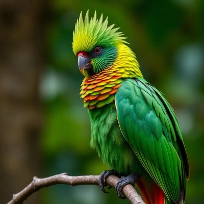 Resplendent quetzal perched on a branch